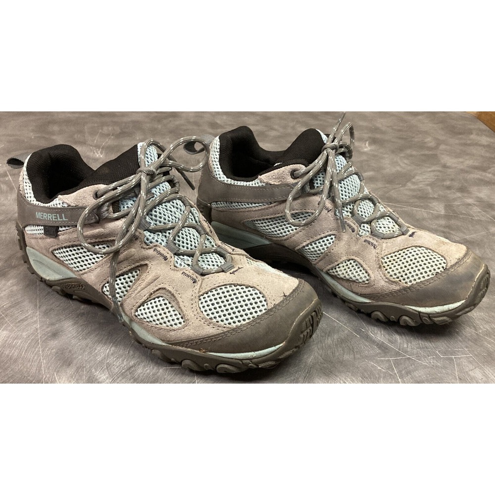 Merrell J31280 Women's Yokota 2 Air Cushion Hiking Shoes Gray Blue Size 9